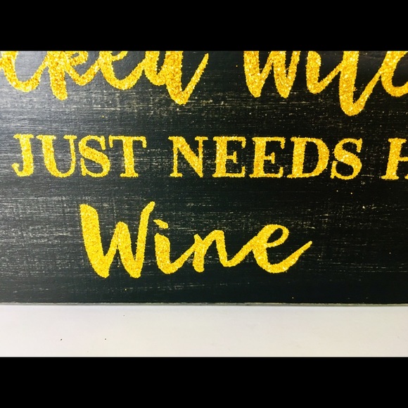 Halloween Not a Wicked Witch just Needs Wine Sign - Picture 3 of 5